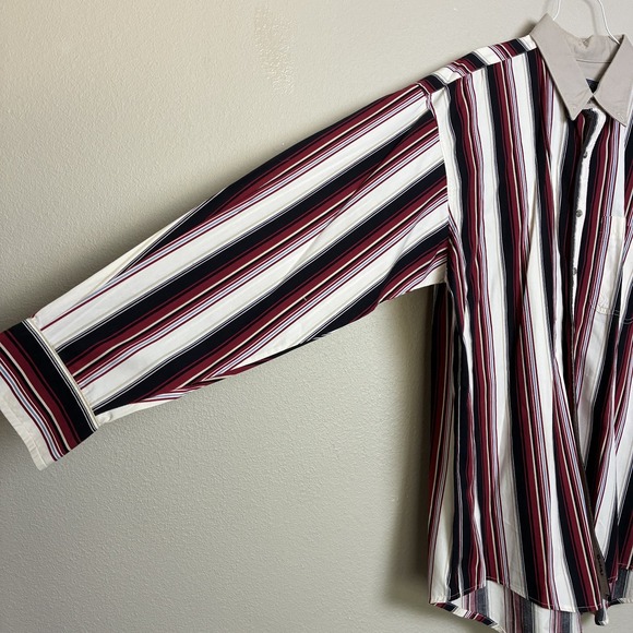 Wrangler 20X Men's XL Western Button Down Shirt Striped 17.5x35/36 Cotton Rodeo - Picture 3 of 10